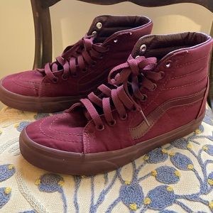 All Maroon Hightop Vans